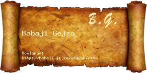 Babaji Gejza névjegykártya